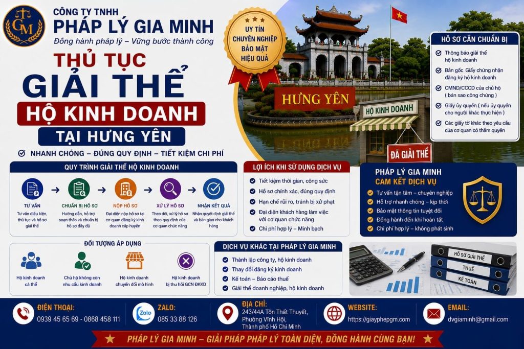 Thủ tục giải thể hộ kinh doanh tại Hưng Yên