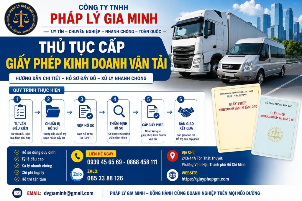 Thủ tục xin giấy phép vận tải hàng hóa