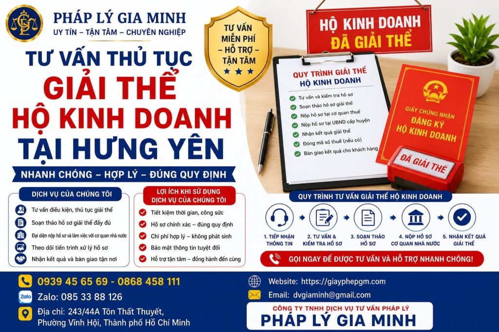 Tư vấn giải thể hộ kinh doanh tại Hưng Yên