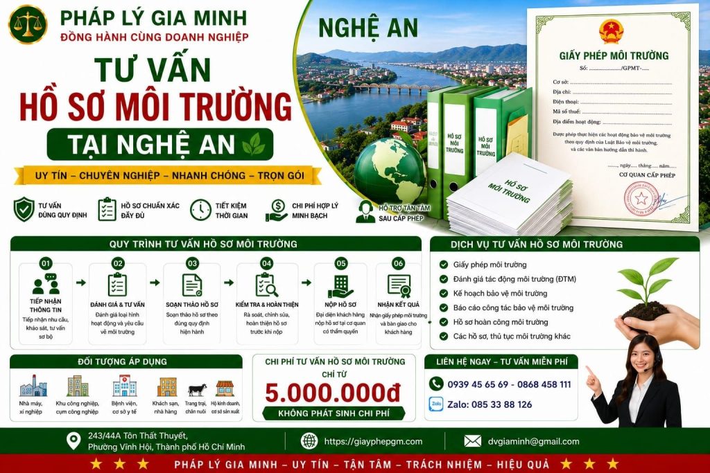 Tư vấn hồ sơ môi trường tại Nghệ An