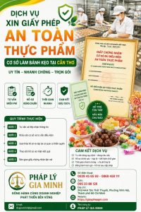Xin giấy phép an toàn thực phẩm cơ sở làm bánh kẹo tại Cần Thơ