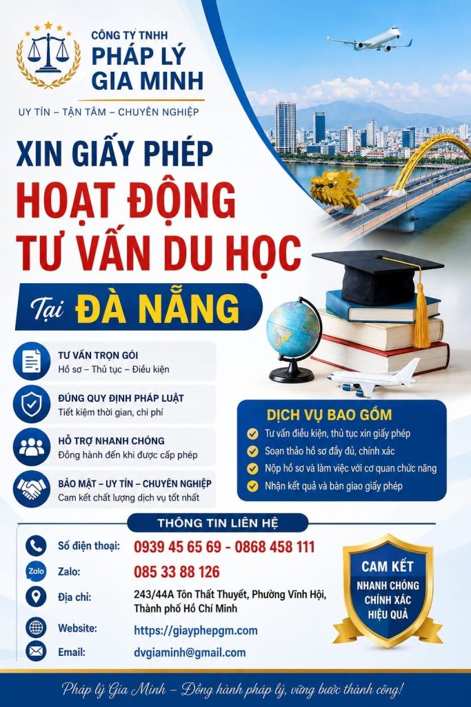 Xin giấy phép hoạt động tư vấn du học tại Đà Nẵng