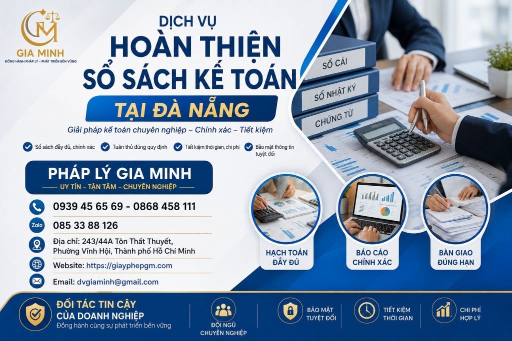 Dịch vụ hoàn thiện sổ sách kế toán tại Đà Nẵng