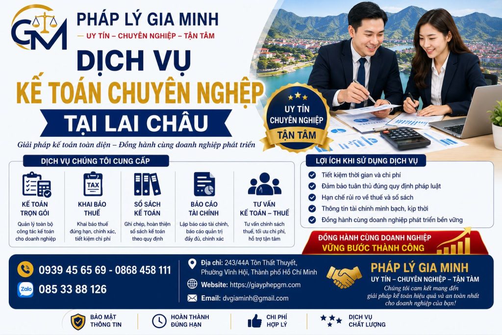Dịch vụ kế toán chuyên nghiệp tại Lai Châu