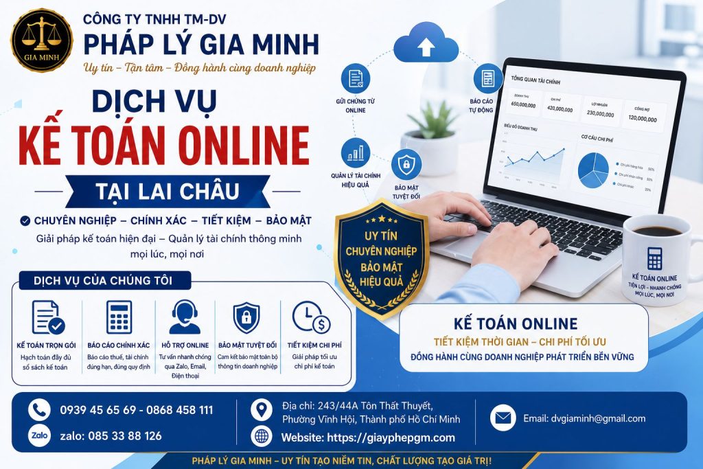 Dịch vụ kế toán online tại Lai Châu