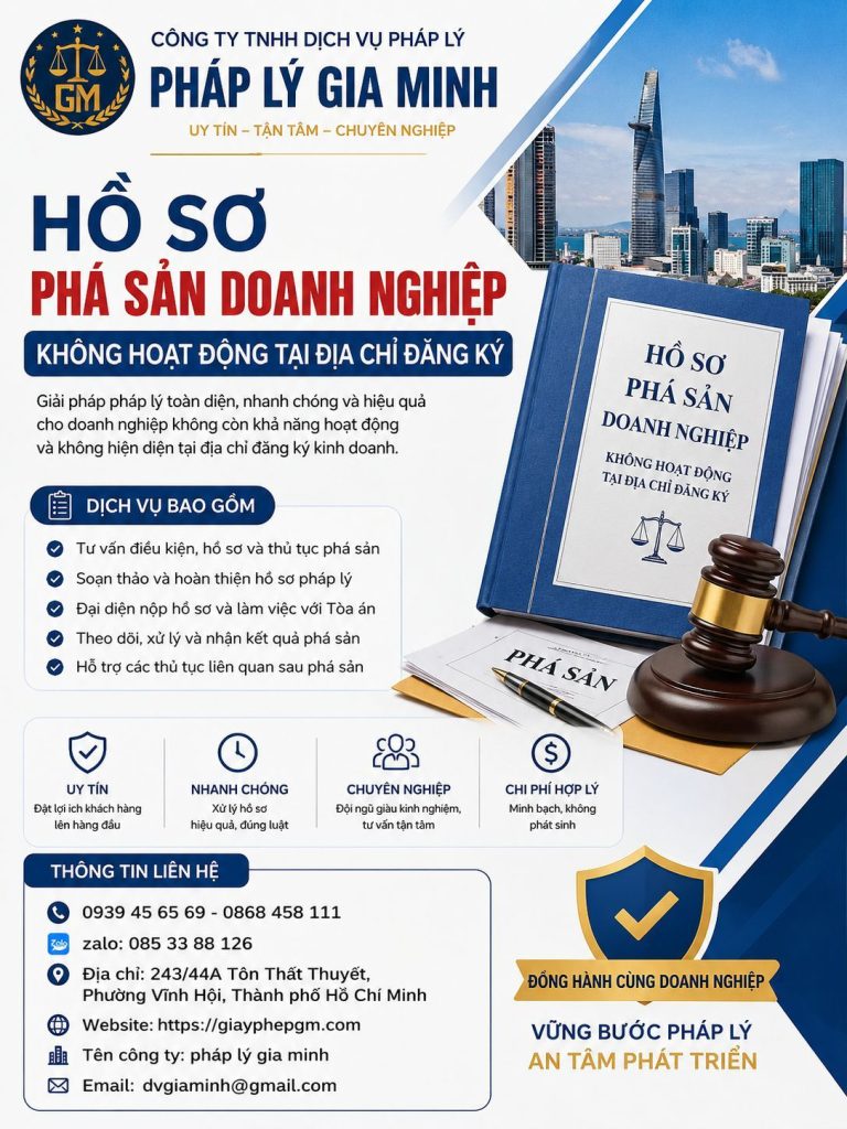 Hồ Sơ Phá Sản Doanh Nghiệp Không Hoạt Động Tại Địa Chỉ Đăng Ký