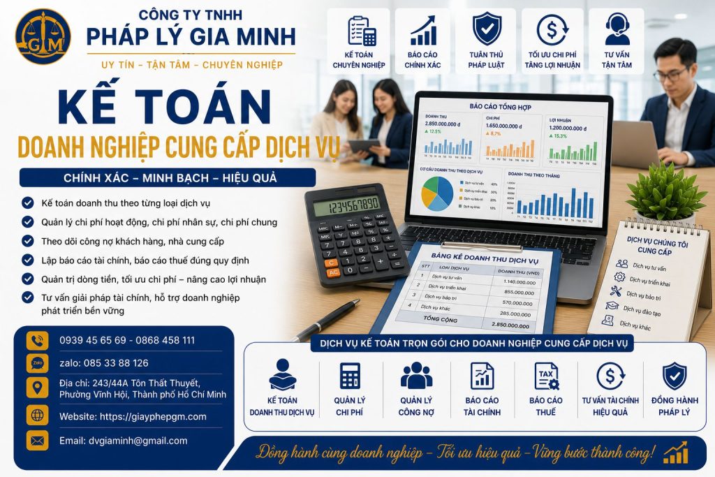 Kế toán doanh nghiệp cung cấp dịch vụ