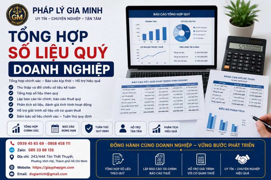 Tổng hợp số liệu quý doanh nghiệp