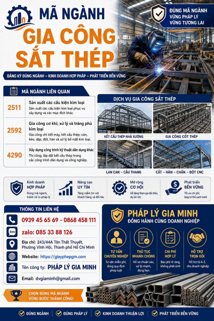 Mã Ngành Gia Công Sắt Thép