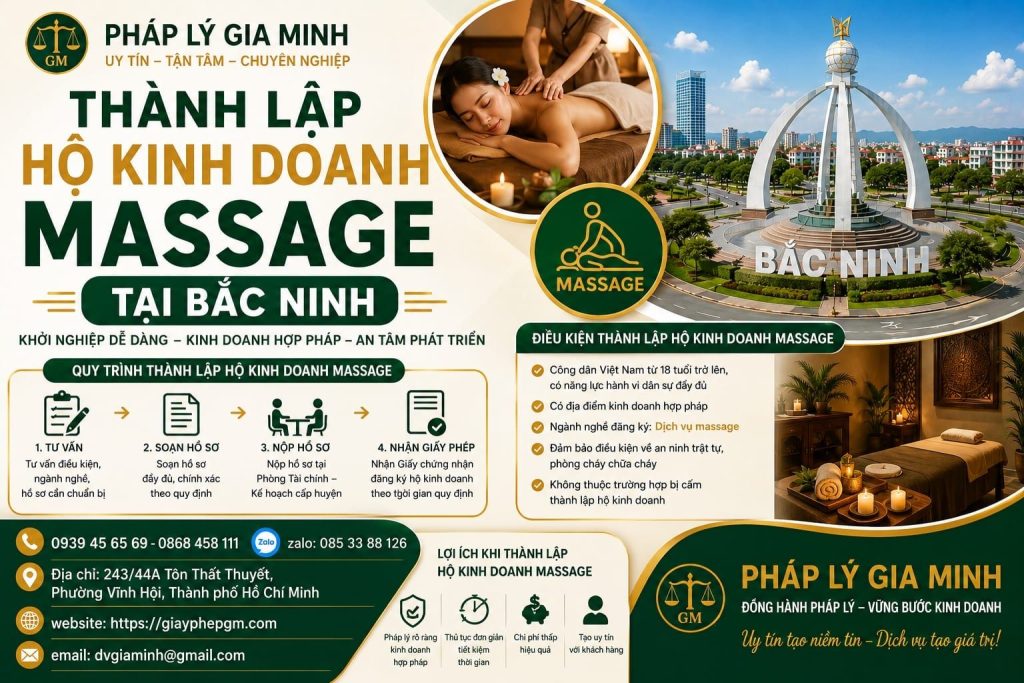 Thành Lập Hộ Kinh Doanh Massage Tại Bắc Ninh