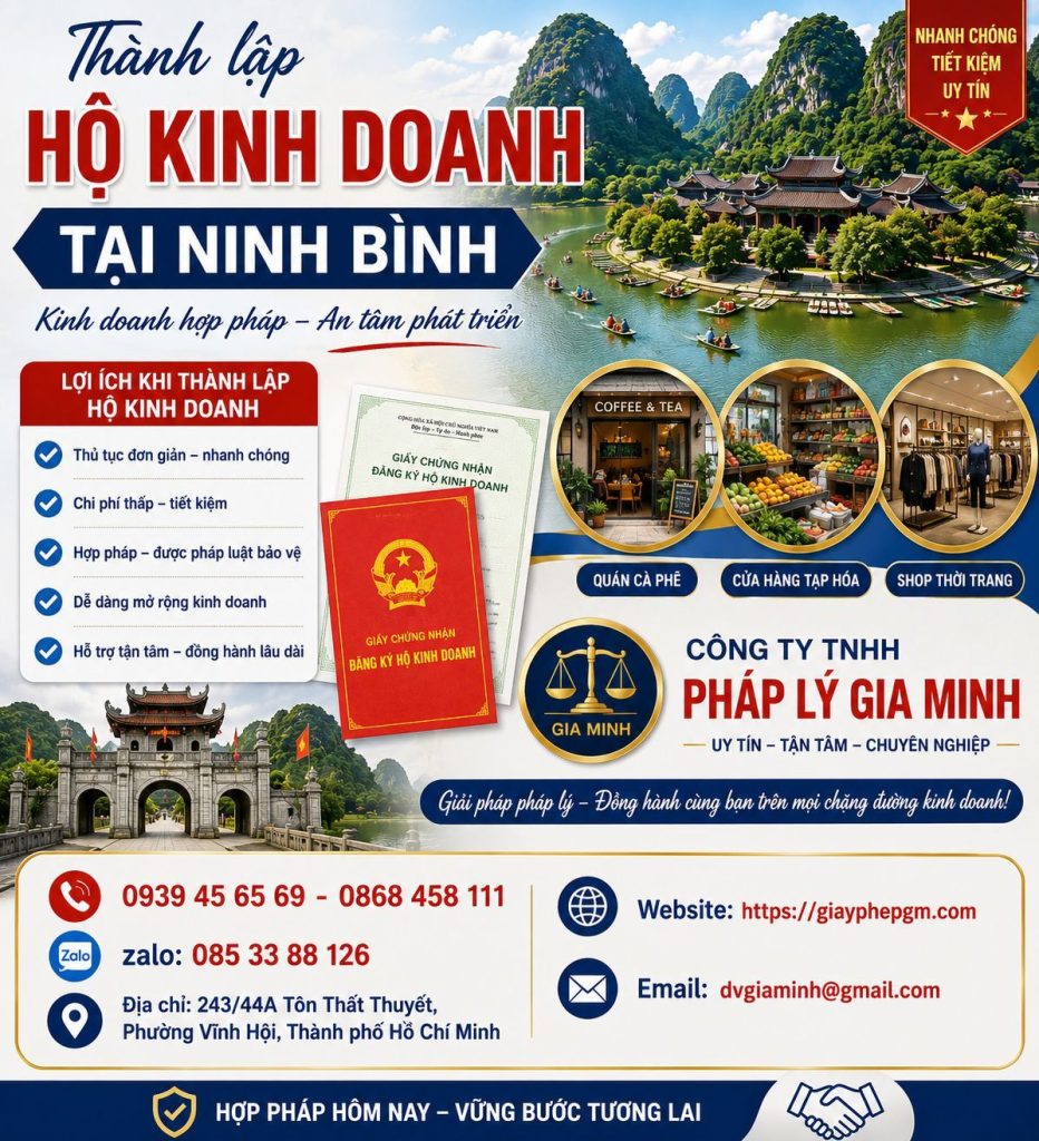 Thành lập hộ kinh doanh tại Ninh Bình