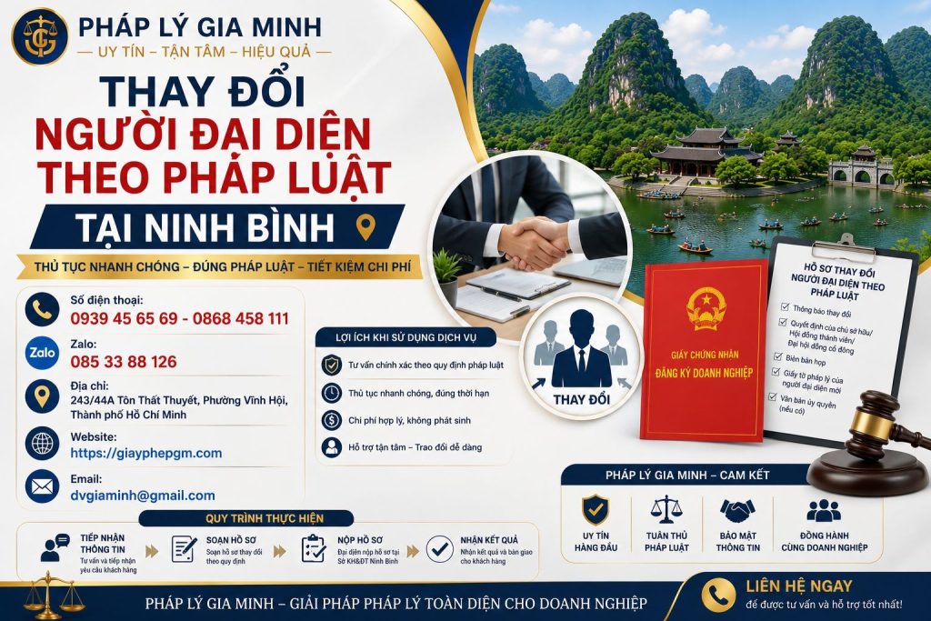 Thay đổi người đại diện theo pháp luật tại Ninh Bình
