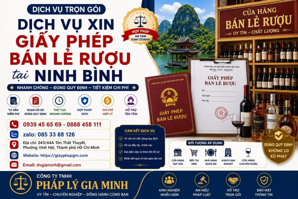 Dịch vụ xin giấy phép bán lẻ rượu tại Ninh Bình
