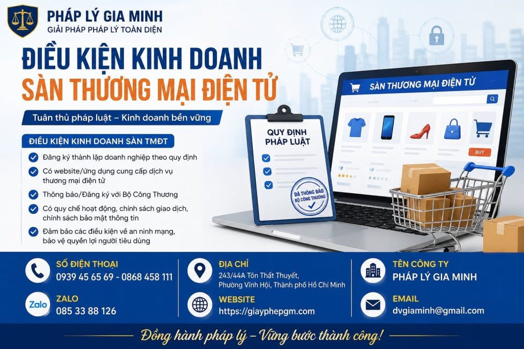 Điều kiện kinh doanh sàn thương mại điện tử – Bản đồ từ pháp nhân đến cơ chế vận hành nền tảng 1 Điều kiện kinh doanh sàn thương mại điện tử
