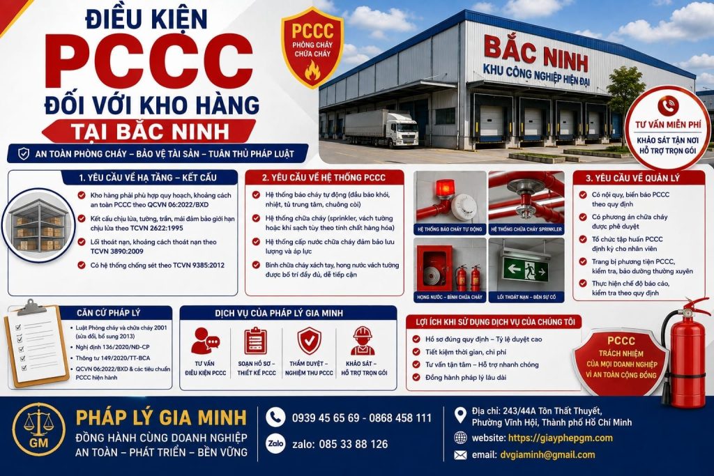 Điều kiện PCCC đối với kho hàng tại Bắc Ninh đầy đủ, đúng quy định pháp luật 1 Điều kiện PCCC đối với kho hàng tại Bắc Ninh