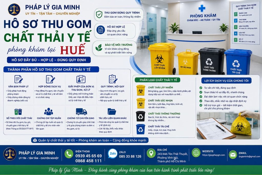 Hồ sơ thu gom chất thải y tế phòng khám tại Huế