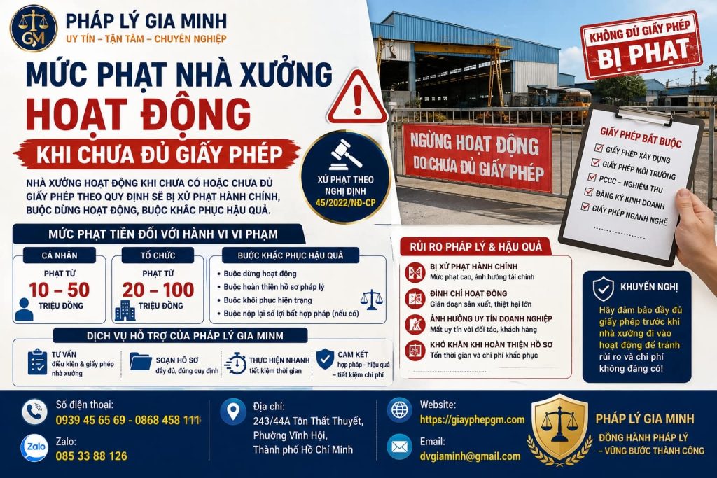 Mức phạt nhà xưởng hoạt động khi chưa đủ giấy phép