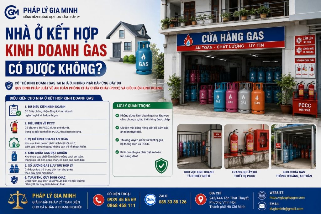 Nhà ở kết hợp kinh doanh gas có được không