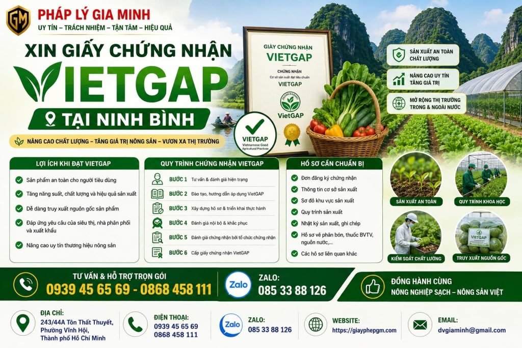 Xin giấy chứng nhận VietGAP tại Ninh Bình