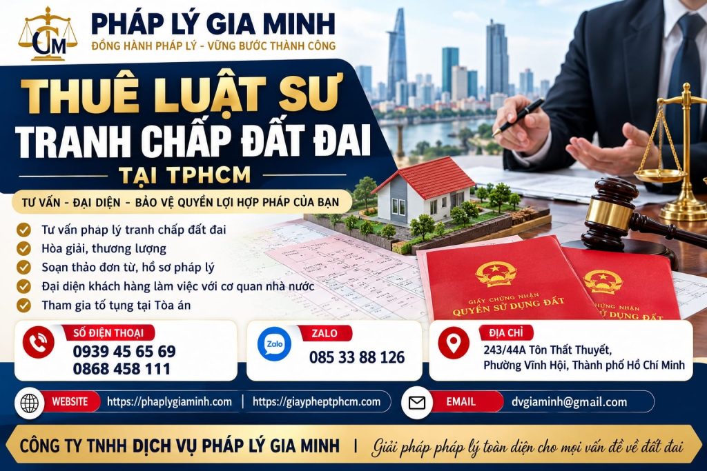 Thuê luật sư tranh chấp đất đai tại TPHCM 1 Thuê luật sư tranh chấp đất đai tại TPHCM