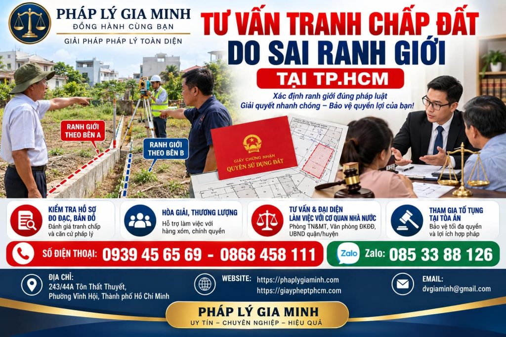 Tư vấn tranh chấp đất do sai ranh giới tại TPHCM