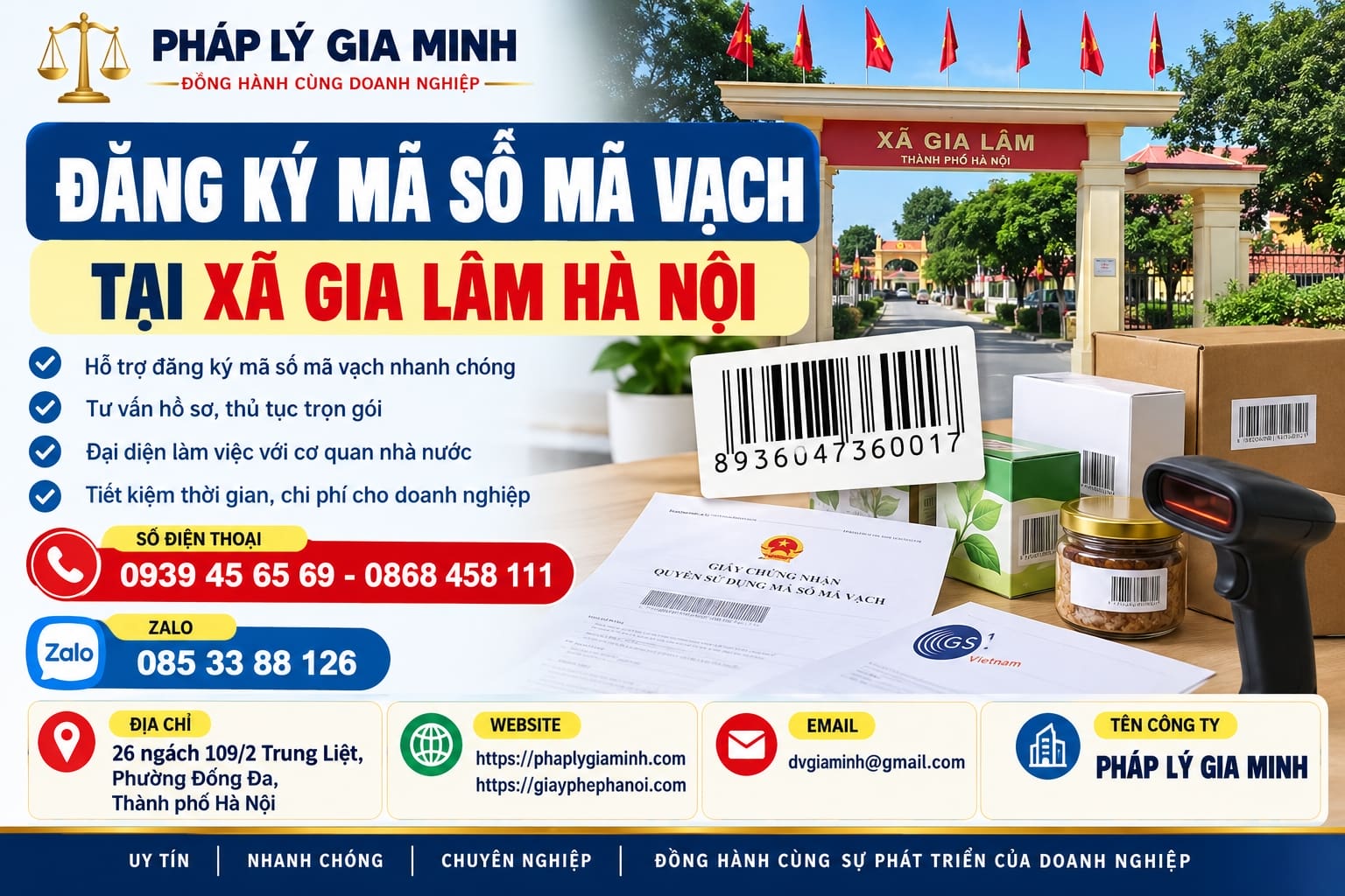 Đăng ký mã số mã vạch tại xã Gia Lâm Hà Nội
