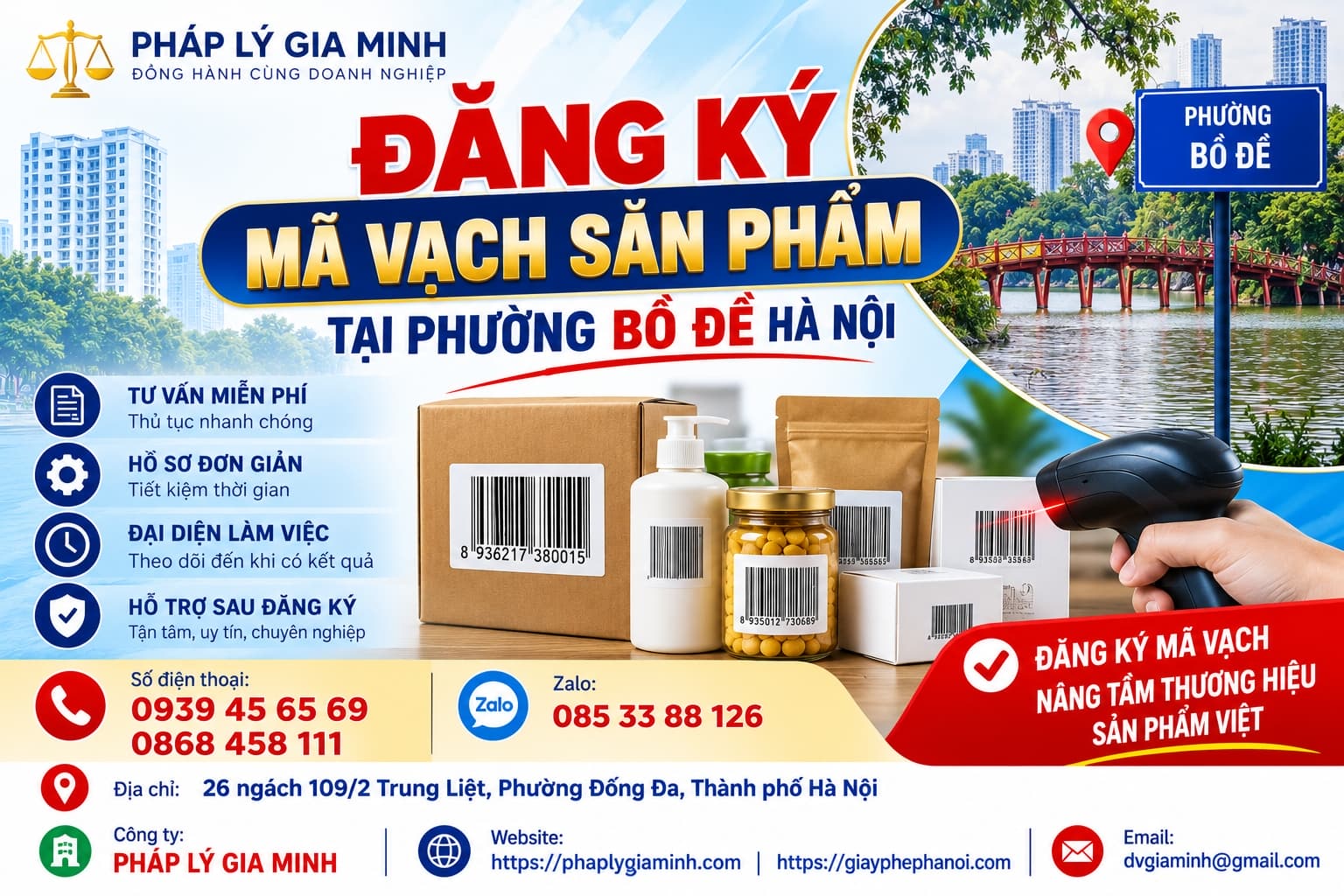 Đăng ký mã vạch sản phẩm tại phường Bồ Đề Hà Nội