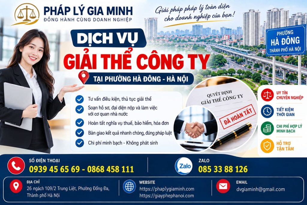 Dịch vụ giải thể công ty tại phường Hà Đông Hà Nội
