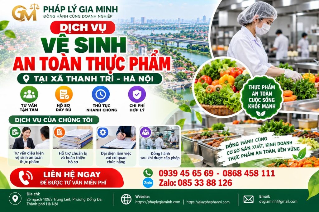 Dịch vụ vệ sinh an toàn thực phẩm tại xã Thanh Trì Hà Nội