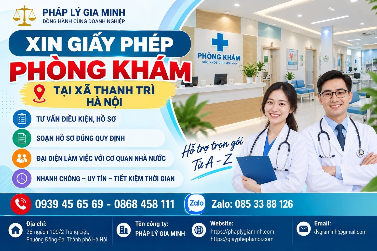 Xin giấy phép phòng khám tại xã Thanh Trì Hà Nội